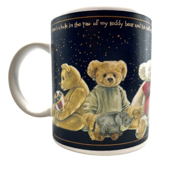 Teddy Bear Coffee Mugs Cup there's a hole in the paw of my bear and his stuffing - Picture 5 of 9